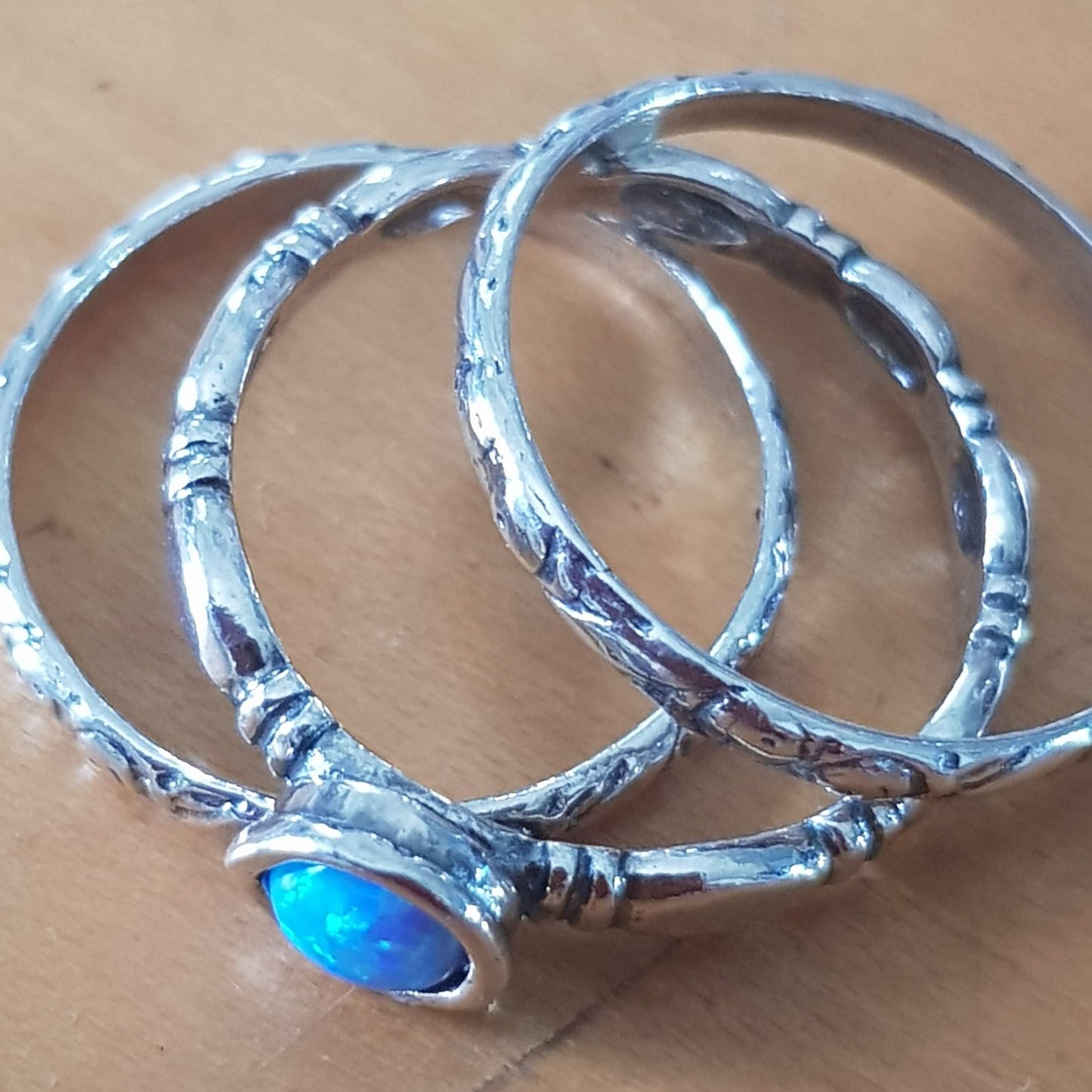 Bluenoemi Silver ring for woman , Stacking sterling silver jewelry , opal rings - Bluenoemi