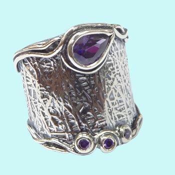 Jewelry made in Israel Ring for Woman Amazon silver ring for women, worldwide shipping. Vintage inspired statement ring for women - Bluenoemi