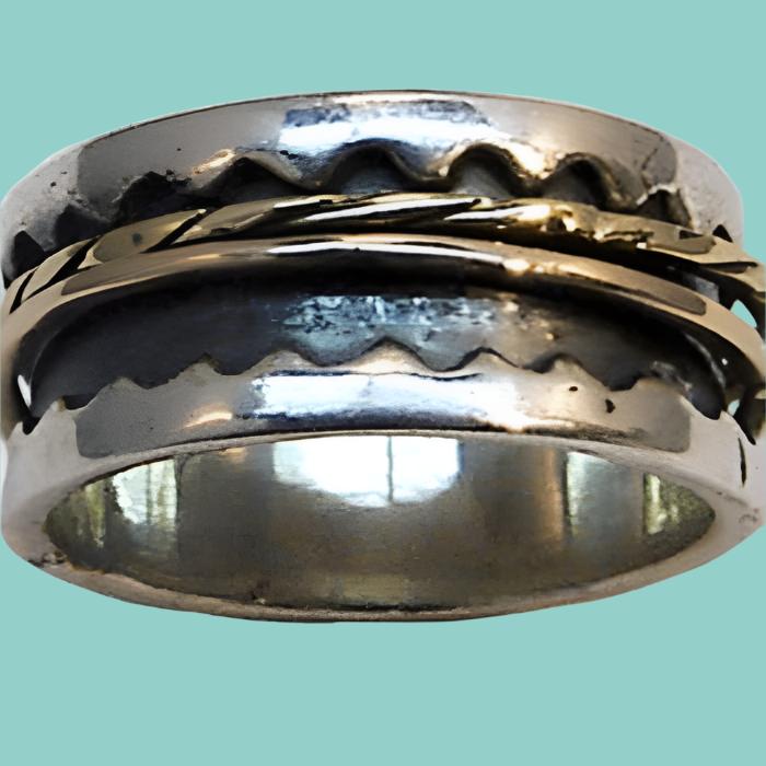 Bluenoemi Jewelry Rings Spinner Ring for Man silver gold 9ct /Sterling Silver .925 Designer Jewelry