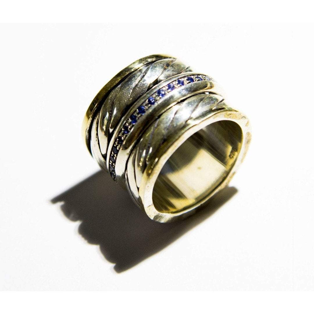 Bluenoemi Jewelry Rings Spinner ring for woman, Christmas Gift , silver 9K gold cz amethyst spinner rings
