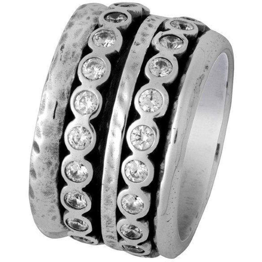 Bluenoemi Jewelry Rings Spinner Ring Jewelry. Sterling Silver Ring Set CZ zircons. Statement ring .