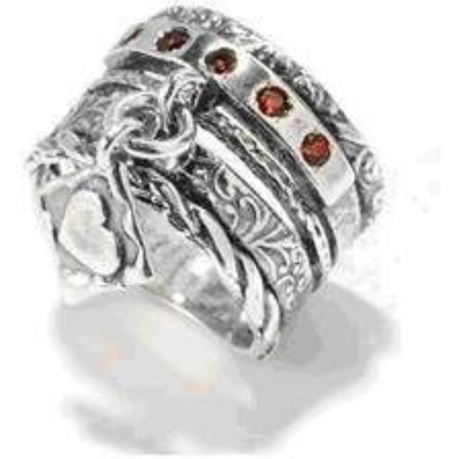 Sterling silver ring for woman , hippie ring, bohemian rings, Charm heart ring, cz zircons ring - Bluenoemi