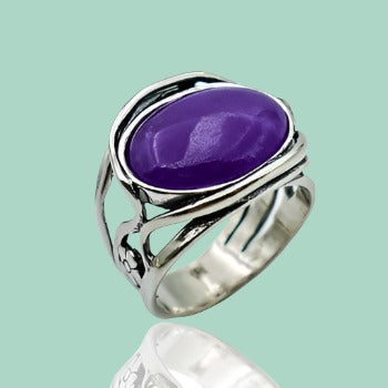 Sterling Silver Ring for Woman set Gemstone -Israel silver ring, Israeli Jewelry Store - Worldwide shipping - Bluenoemi