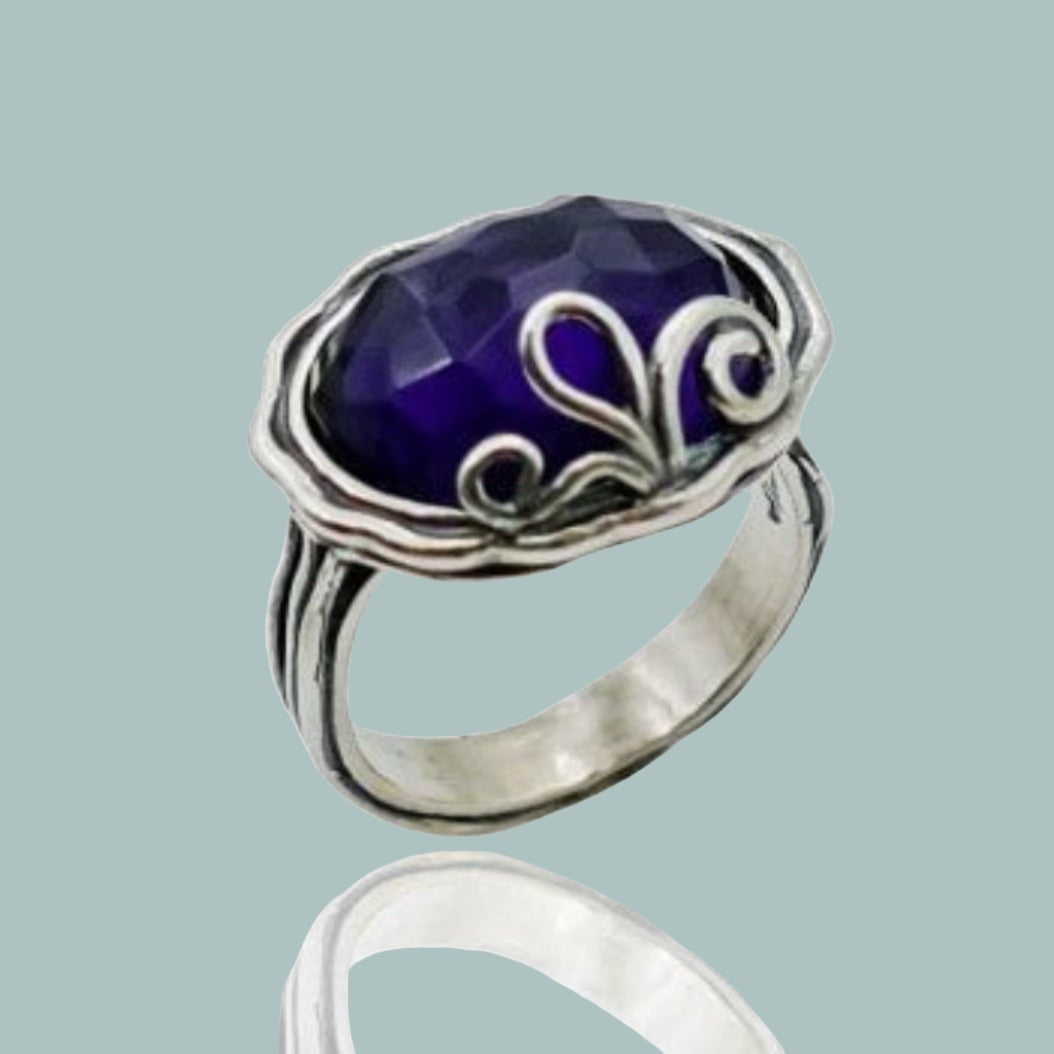 Silver Gemstone Ring for Woman. Sterling Silver Ring for ladies - Bluenoemi