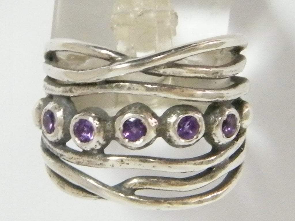 Bluenoemi Jewelry Rings Sterling silver ring for woman zircons ring amethyst zircons