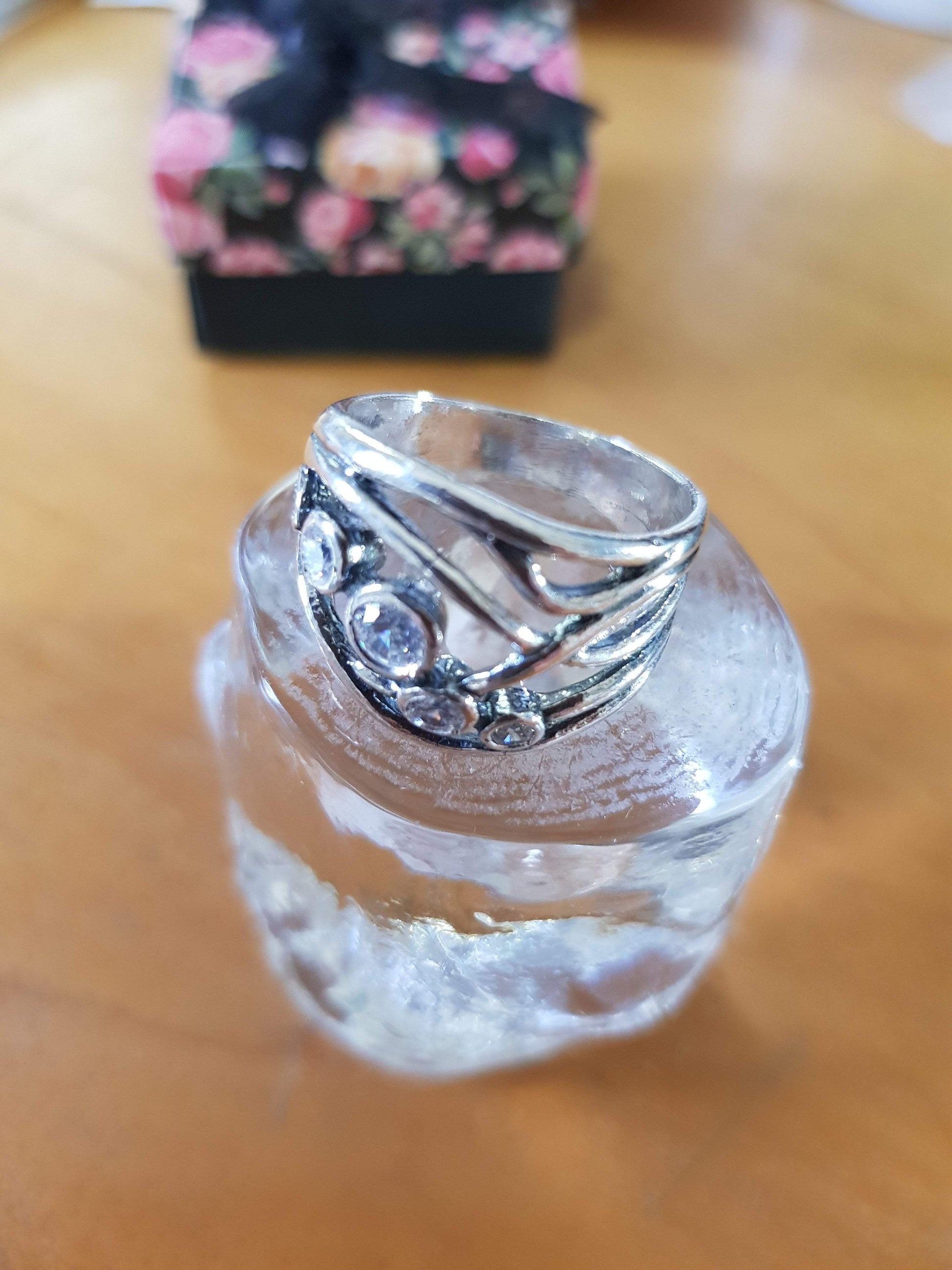 Sterling silver ring for woman zircons rings - Bluenoemi