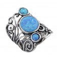 Bluenoemi Jewelry Rings Sterling silver ring for women set with a blue opal heart