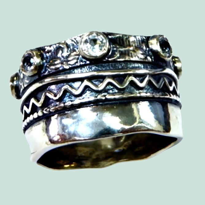 Bluenoemi Jewelry Rings Sterling Silver ring , hippie ring , cubic zirconia ring , silver ring for woman , bohemian rings
