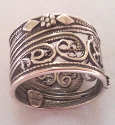 Bluenoemi Jewelry Rings Sterling silver ring , Hippie Rings filigree handcrafted Israeli designer,  bohemian ring, chic ring