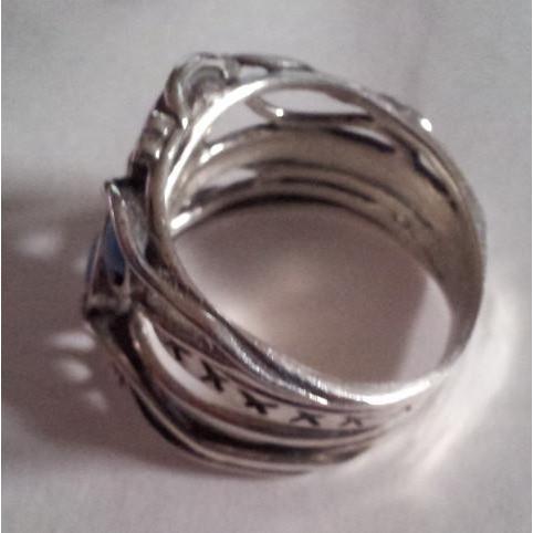Bluenoemi Jewelry Rings Sterling silver ring set with opal stones. Israeli designer bohemian ring