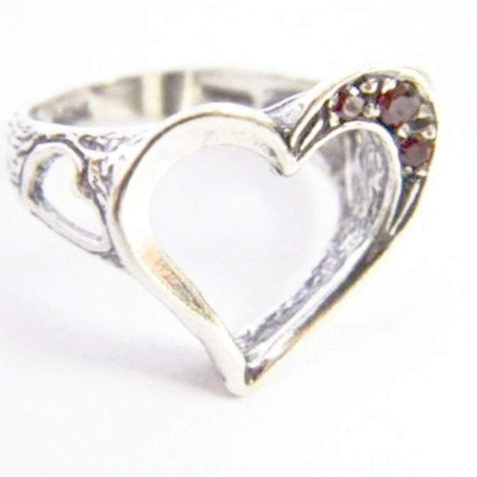 Sterling silver ring , sterling silver heart ring s - Bluenoemi