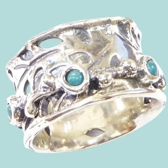 Bluenoemi Jewelry Rings Sterling silver ring turquoise ring, Israeli designer rings