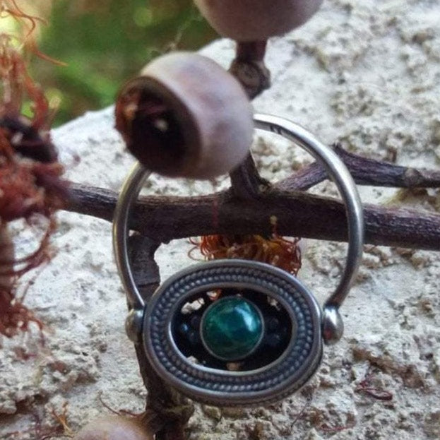 Bluenoemi Jewelry Rings Sterling silver ring with Eilat Stone filigree handcrafted