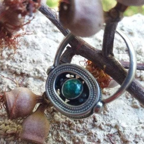 Bluenoemi Jewelry Rings Sterling silver ring with Eilat Stone filigree handcrafted