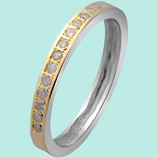 Bluenoemi Jewelry Rings Woman's ring, Diamonds silver and gold ring for woman, Delicate stacking ring, engagement ring