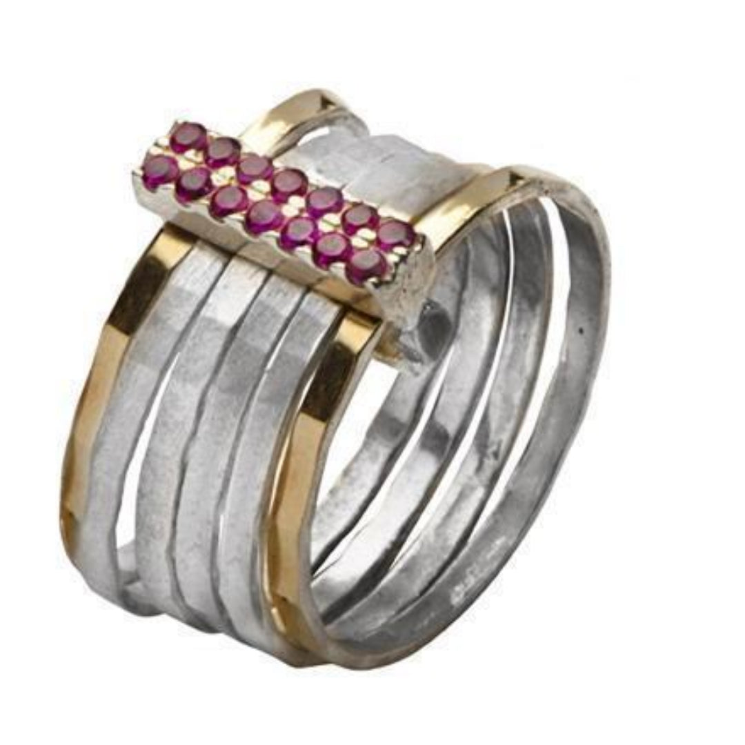 Charming ruby ring or saphire stacking rings, ring for woman , Israeli Jewelry. Ruby or Saphire. - Bluenoemi