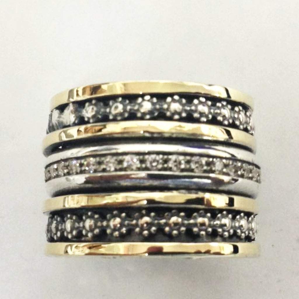 Gorgeous Spinner ring silver and gold for woman - Bluenoemi