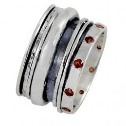 Bluenoemi Jewelry Spinner Rings Spinner Ring for woman Jewelry. Sterling Silver and 9kt Gold Ring.