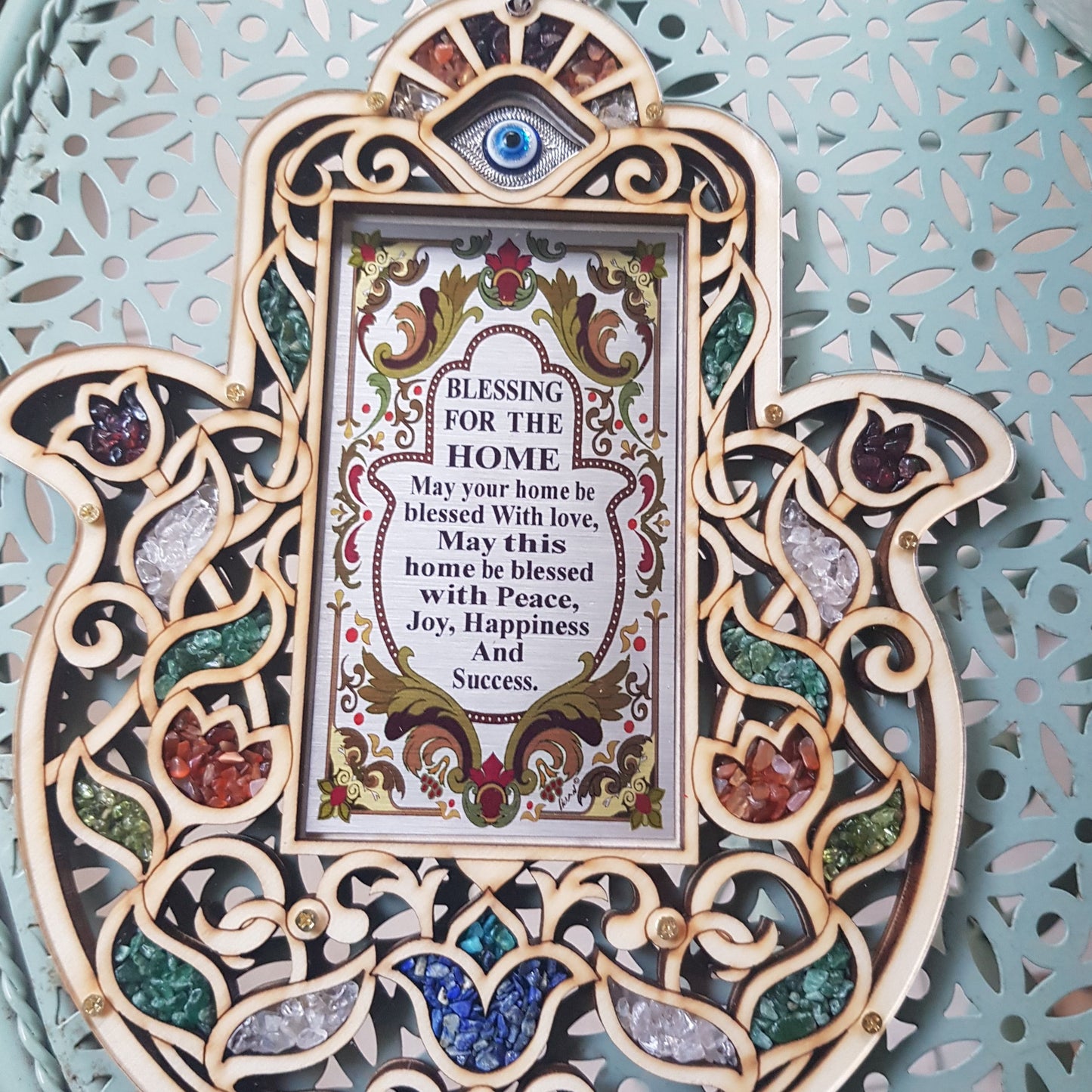 Hamsa Home Blessing Israeli Jewish Gift evil eye decor - Bluenoemi