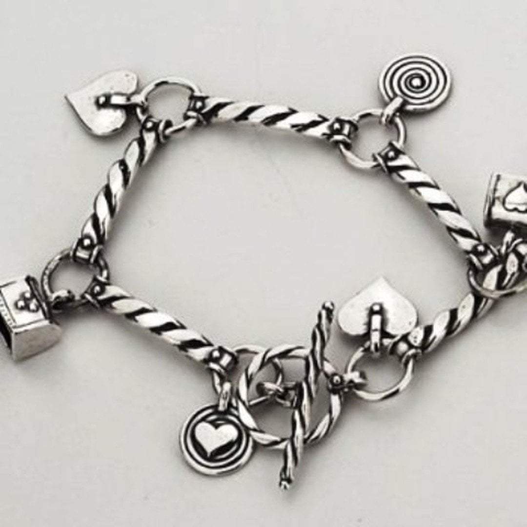 Bluenoemi - My Jewelry Bracelets Sterling Silver Charms Bracelets , hearts bracelet , Boho Hippie jewelry