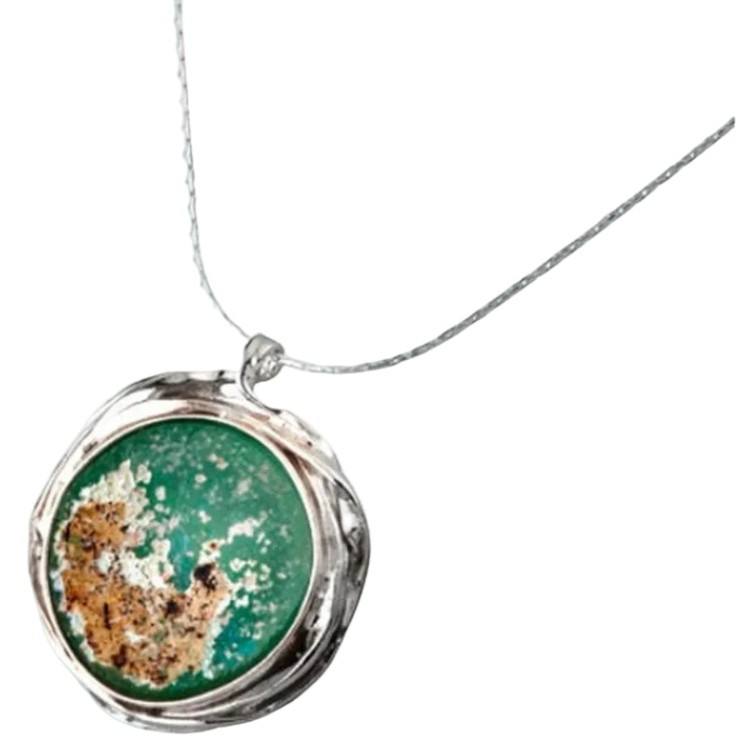 Roman Glass artistic jewelry / silver necklace / roman glass necklace - Bluenoemi