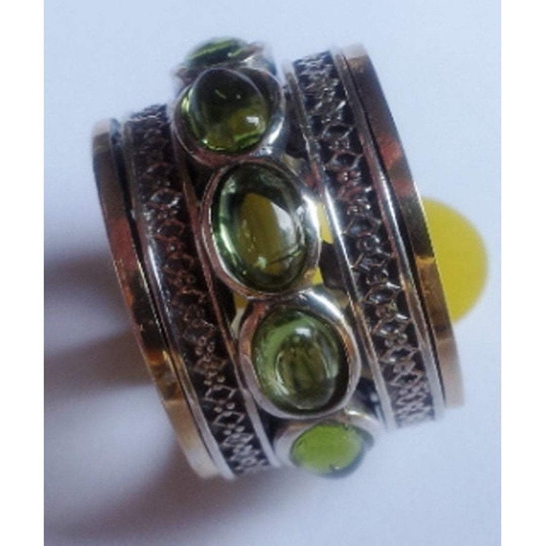 Bluenoemi - My Jewelry Rings Spinner ring for woman, silver and gold rings, designer jewelry , Israeli Jewelry Meditation ring