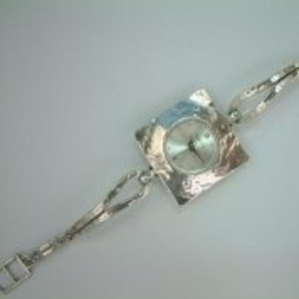 Bluenoemi - My Jewelry Watches Sterling silver watch / silver Watch ISRAELI Hammered Sterling Silver 925 Bracelet Watch Japanese Myota opals