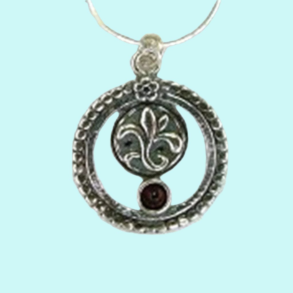 Bluenoemi Necklaces & Pendants Fleur de Lis silver pendant necklace / 45 cm / silver Silver necklace Gothic motif pendant Fleur de Lis