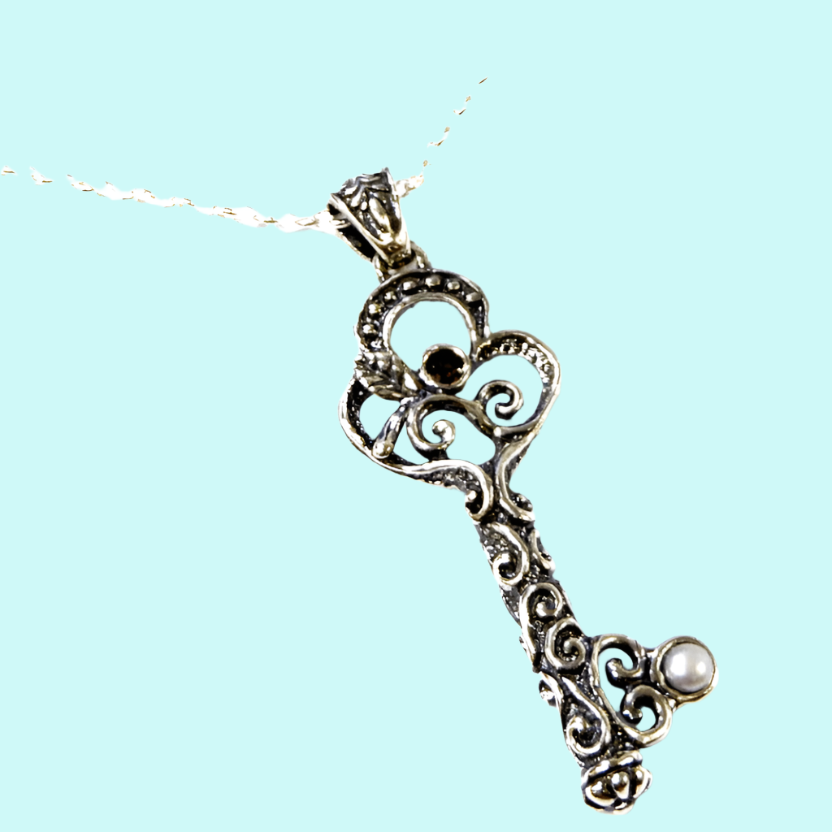 Bluenoemi Necklaces & Pendants Sterling silver key pendant key jewelry giving key necklace