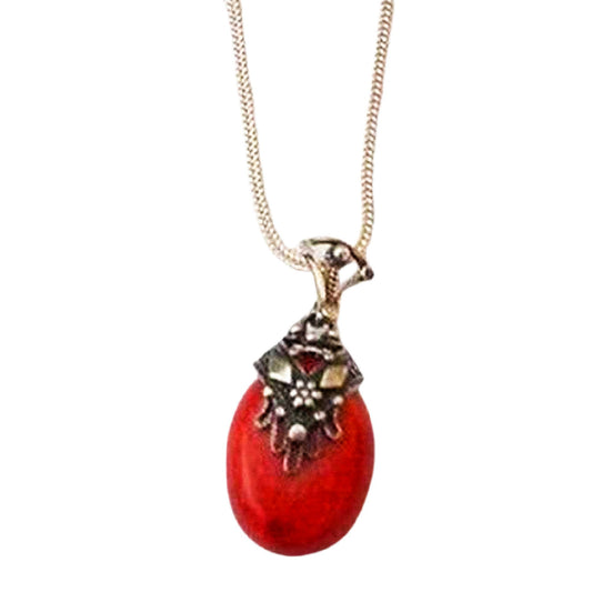 Bluenoemi Necklaces Red Necklace for woman Pendants 925 Sterling Silver hamsa filigree