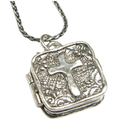 Bluenoemi Necklaces silver Sterling Silver Christian Necklace Cross Locket for woman