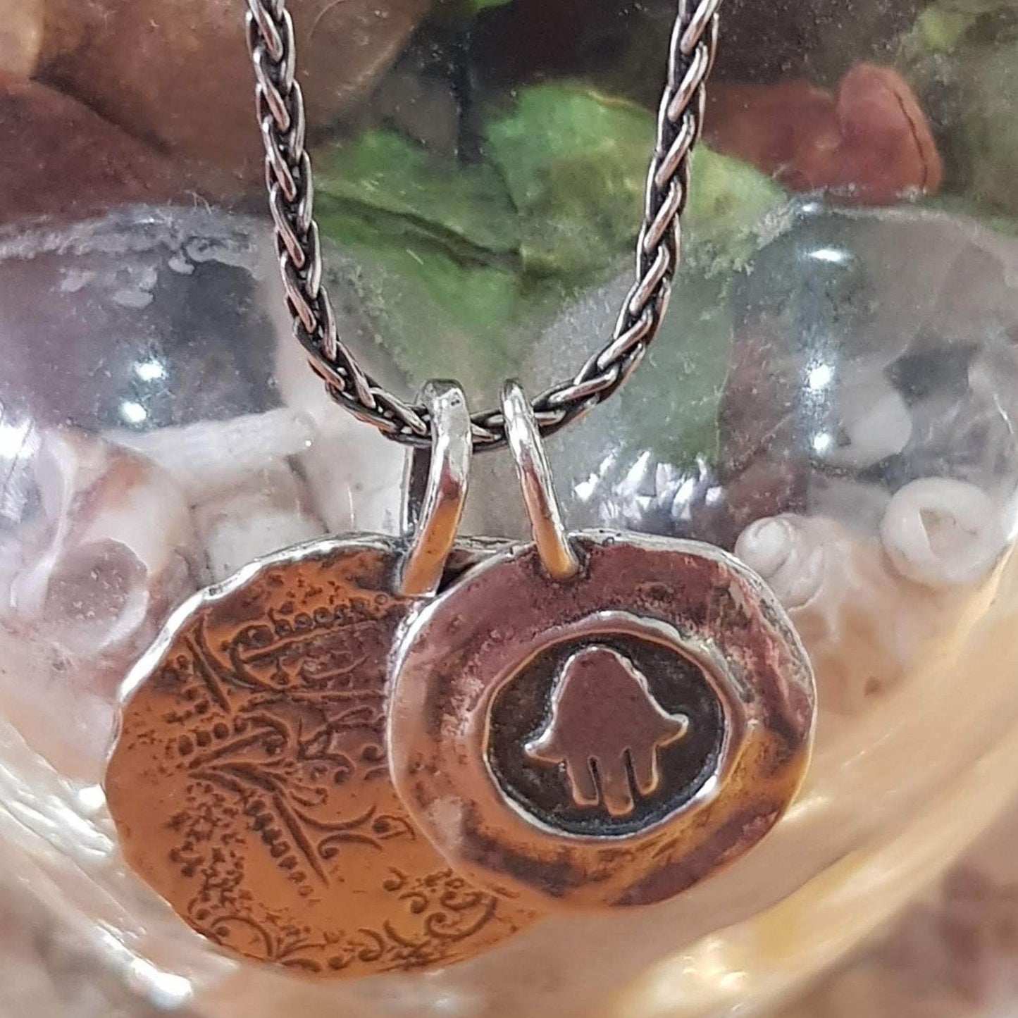 Bluenoemi Necklaces silver Sterling Silver Hamssah Hamsa Necklace for Woman Fatima Hand Israeli Jewelry