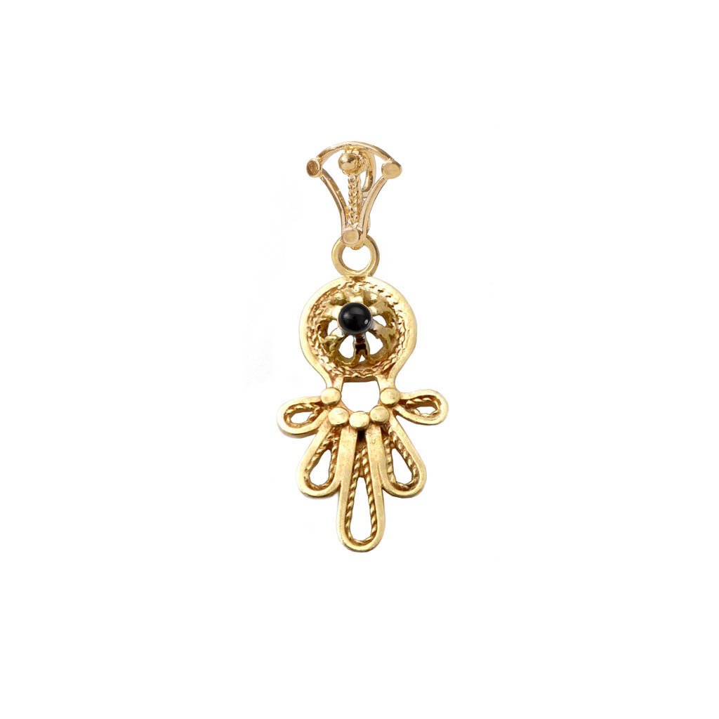 Sterling Silver Gold Plated Necklace. Israeli Hamsa jewelry designer filigree set opal /cornelian/ garnet / amethyst / lapis - Bluenoemi