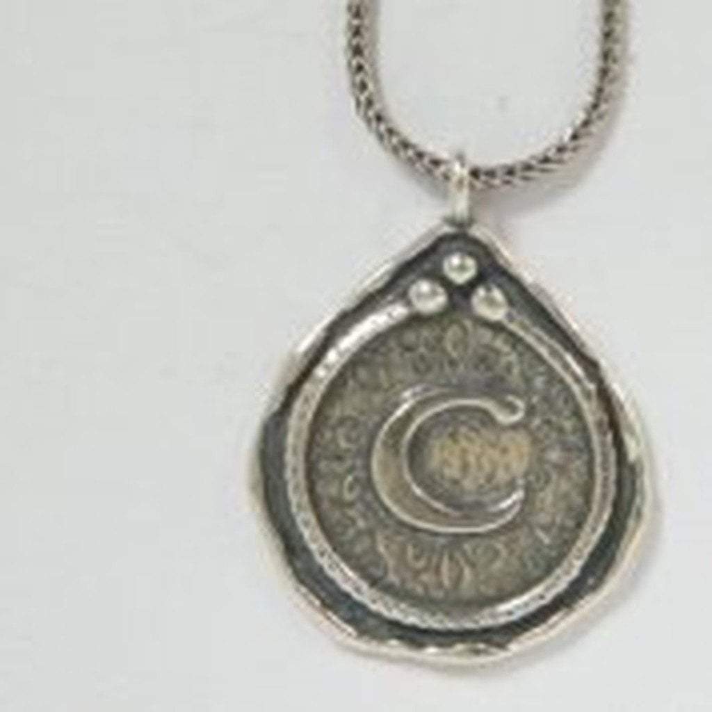 Bluenoemi Necklaces Sterling silver Monogram necklace Israeli handwork Valentine Gift