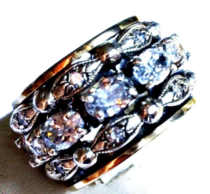 Special Offer Size 6 Spinner ring for woman. Gorgeous spinning sterling silver and rose gold - Bluenoemi