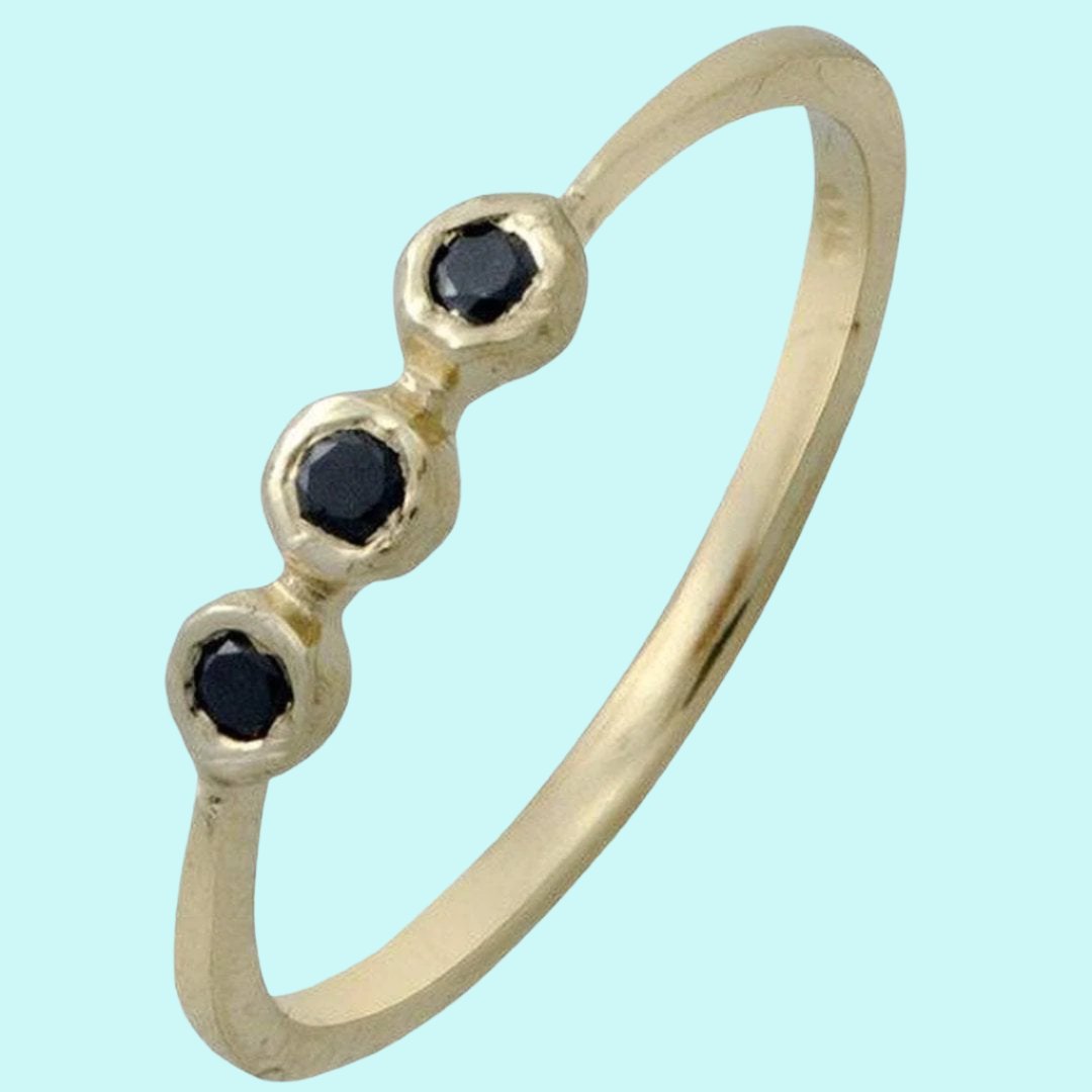 Bluenoemi rings Sterling Silver 925 Blue Diamonds Stacking Rings
