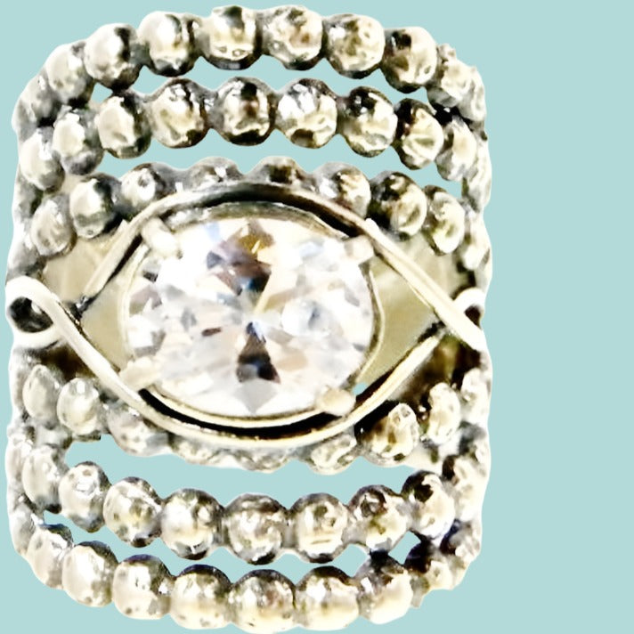 Bluenoemi Rings Sterling Silver Ring CZ Cubic Zirconia Rings for Ladies Women