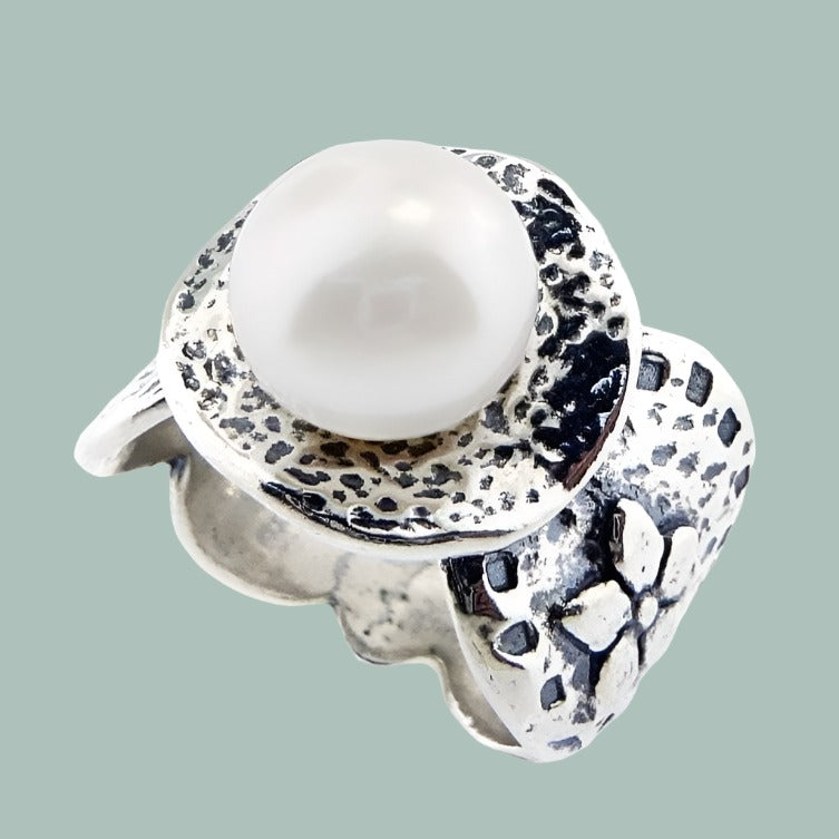 Bluenoemi Rings Sterling Silver ring for woman with a Pearl