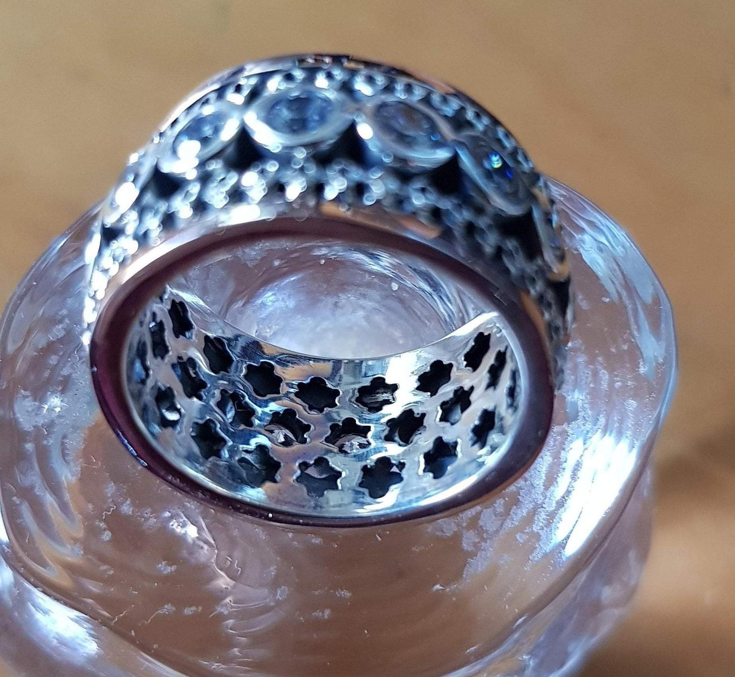 Spinner rings from Israel - Woman - Silver Gold Zircons- All Sizes - Bluenoemi