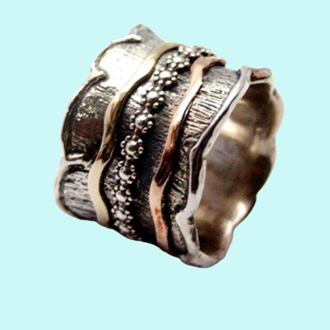 Bluenoemi Spinner Rings Spinner Meditation spinning rings silver gold designer jewelry