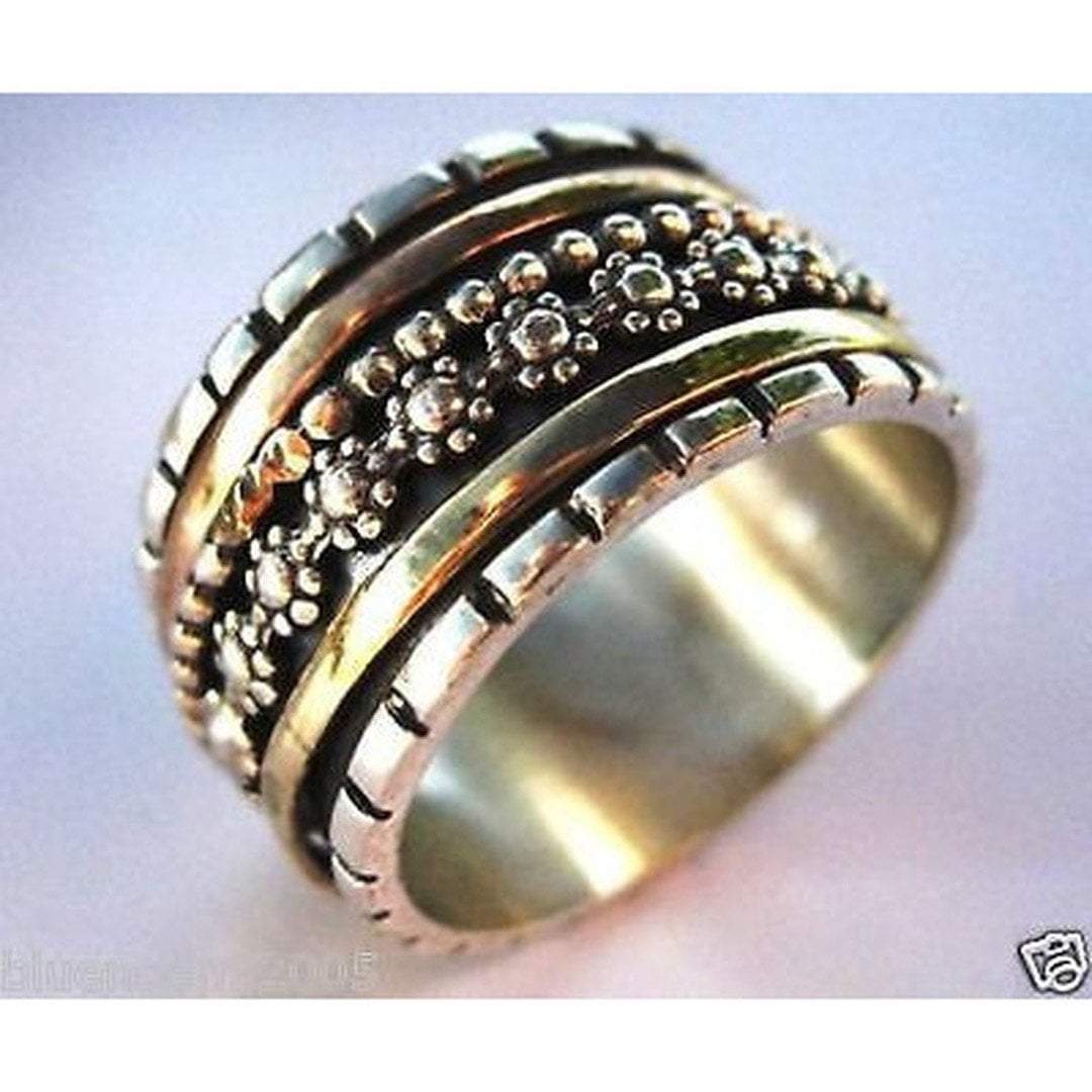 Bluenoemi Spinner Rings Spinner ring silver and gold / silver Bluenoemi Meditation Ring Sterling Silver Gold Spinner Rings