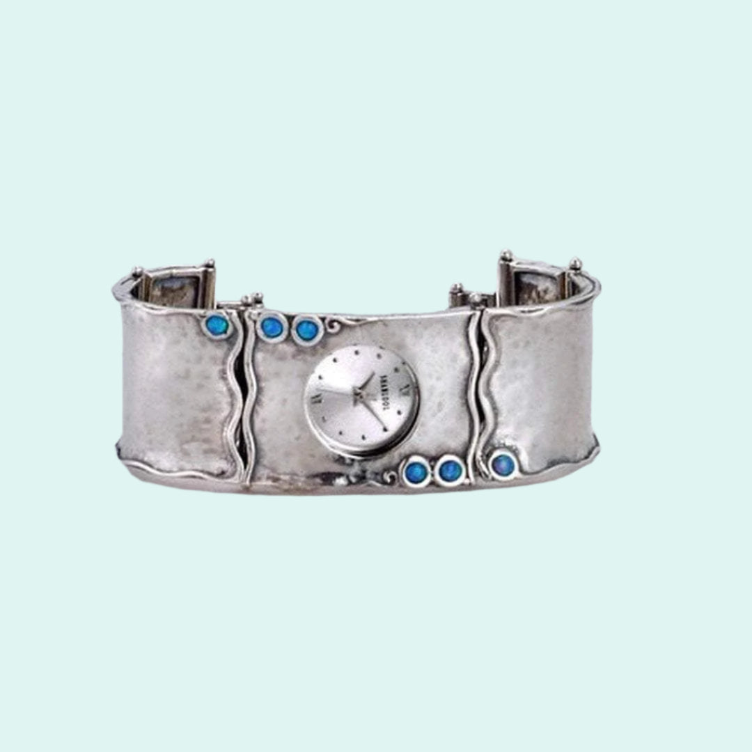 Watch for Woman. Handcrafted Sterling Silver 925 Bracelet Watch. Japanese Myota - Bluenoemi