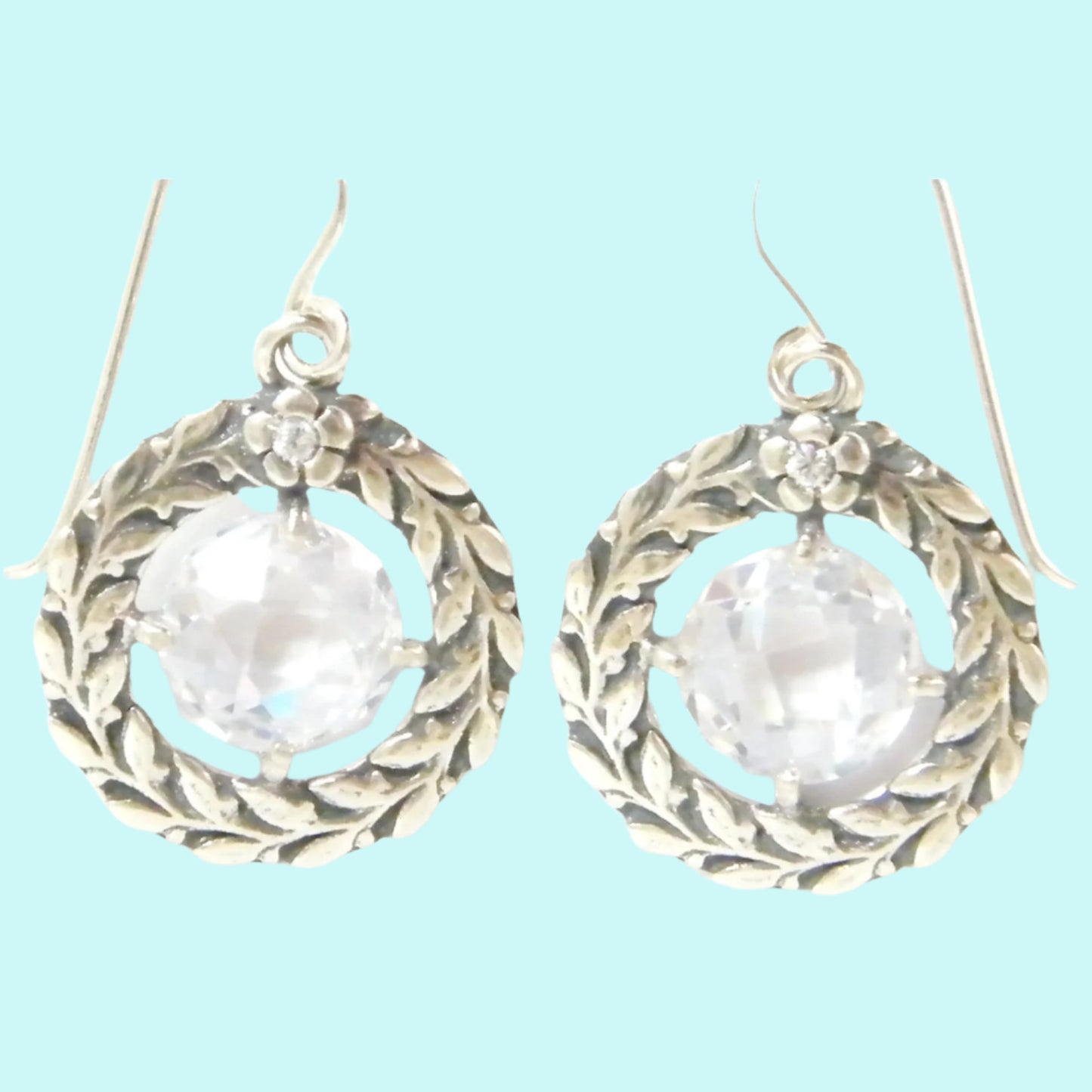 Silver earrings / earrings for women / leaves design earrings-Earrings-Bluenoemi Jewelry