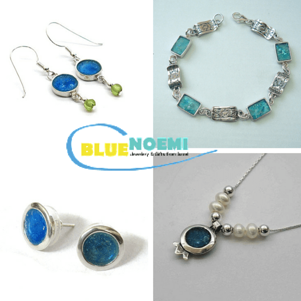 Roman Glass Necklaces and Earrings - Bluenoemi