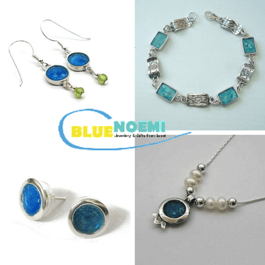 Roman Glass Necklaces and Earrings - Bluenoemi