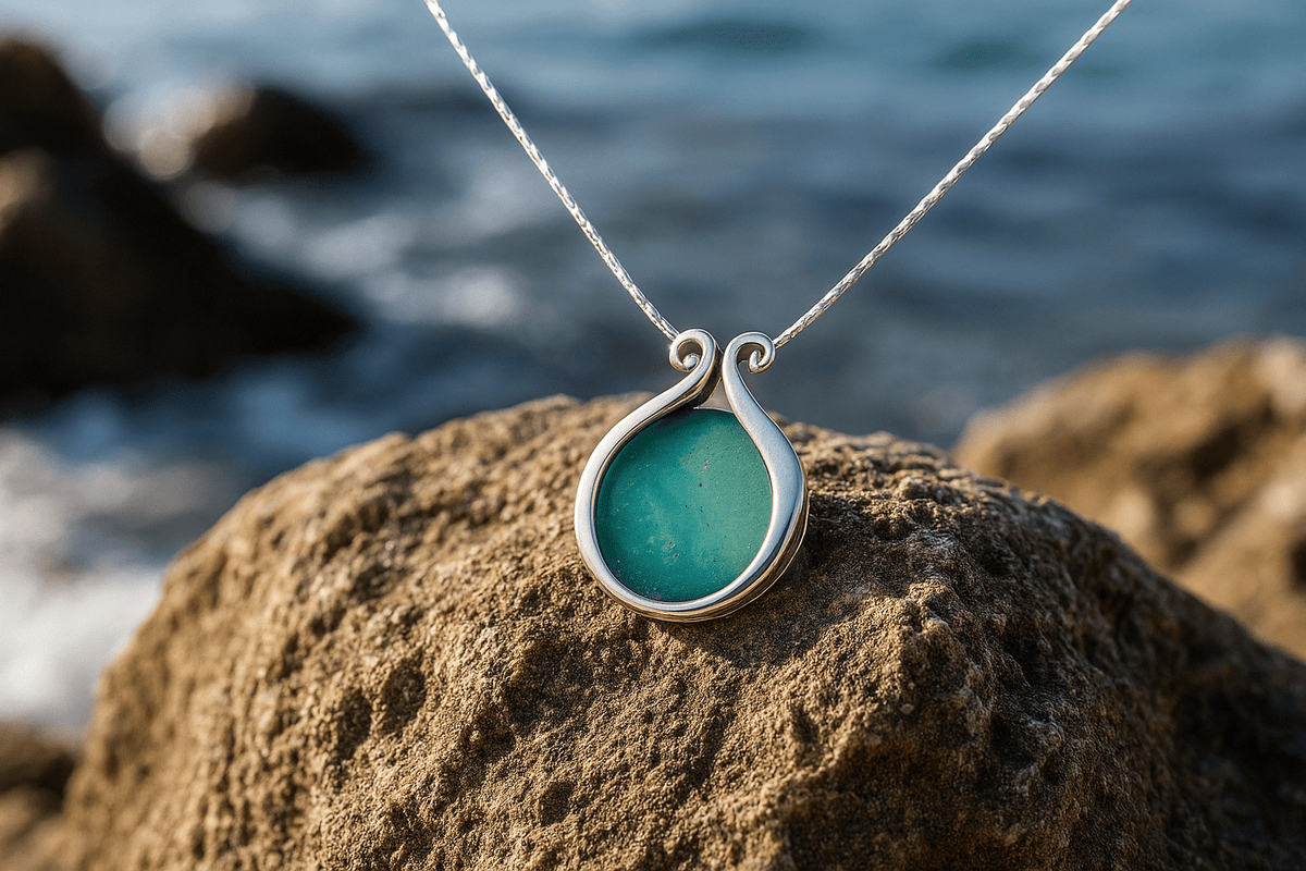Roman Glass on sterling silver jewelry