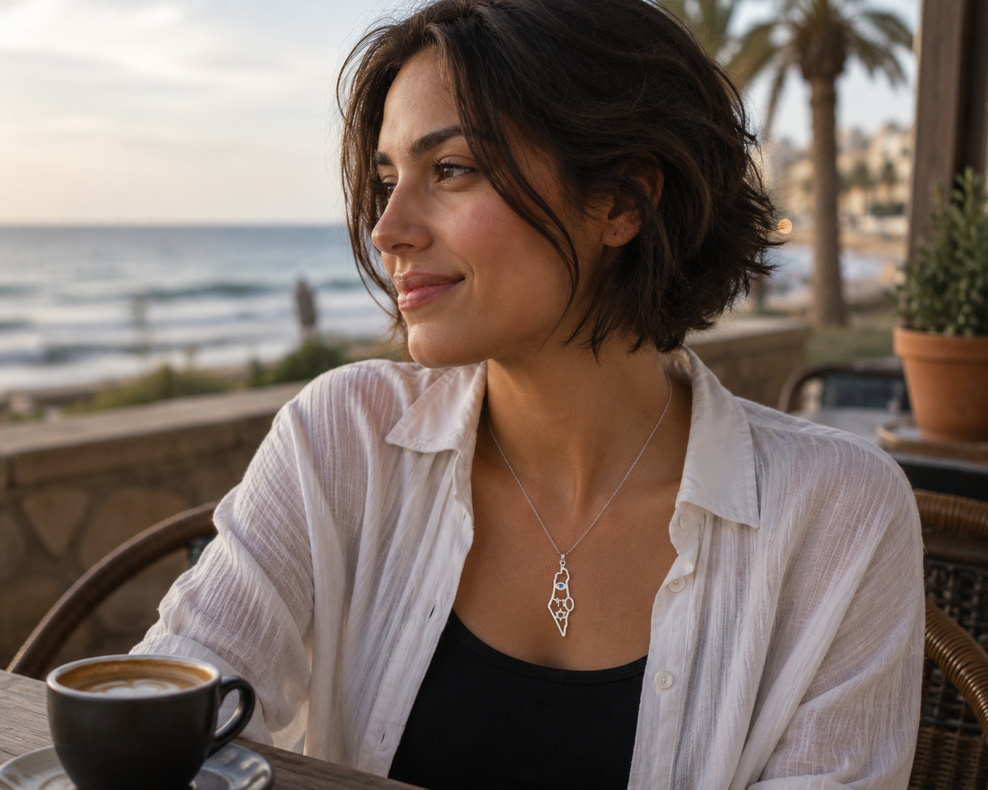 Israel Map Star of David, Chai, Eye Jewish Necklace | Handmade Israeli Jewelry - Bluenoemi Jewelry Necklaces Bluenoemi Bluenoemi  israeli sterling silver jewellery jewelry handmade jewel