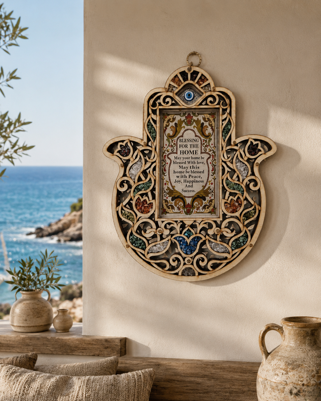 Hamsa Wall Decor from Israel – Colorful Home Blessing | Bluenoemi