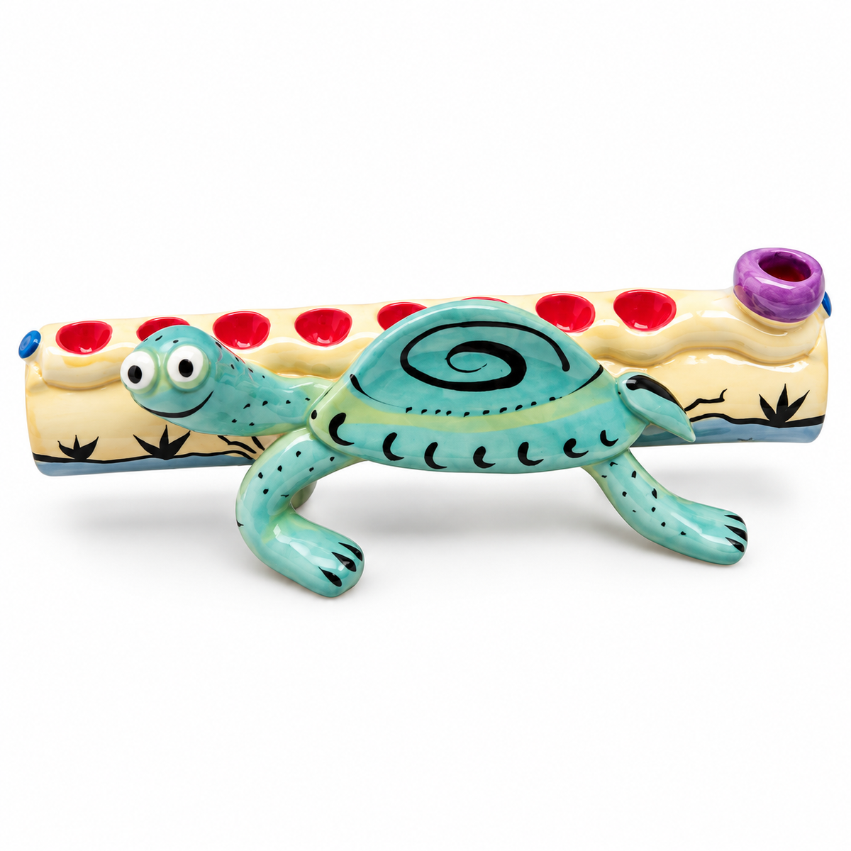Children’s Hanukkah Menorah – Colorful Ceramic Turtle Design – Made in Israel