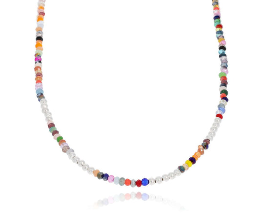 Sterling silver and colourful gemstones necklace - Bluenoemi Jewelry Necklaces Bluenoemi Bluenoemi  israeli sterling silver jewellery jewelry handmade jewel